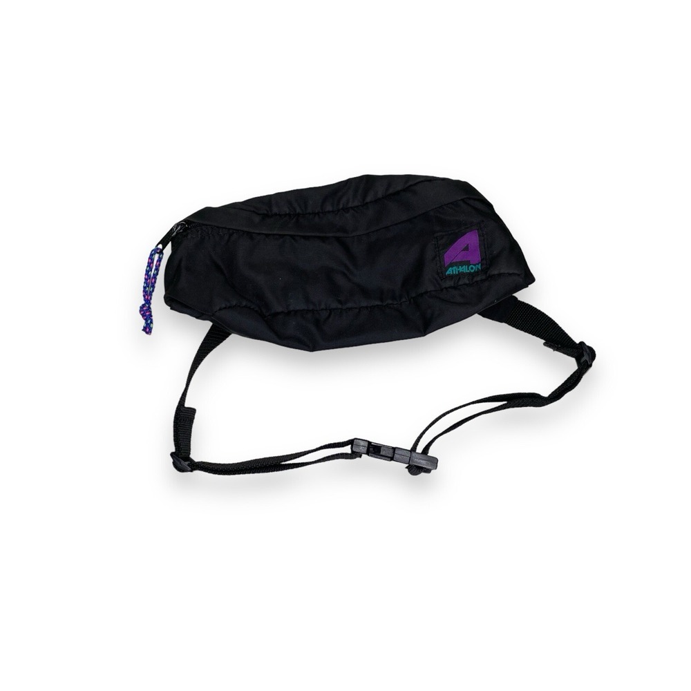 VTG Retro‎ 90s Athalon Sports Gear Black Fanny Pack Waist Bag Crossbody